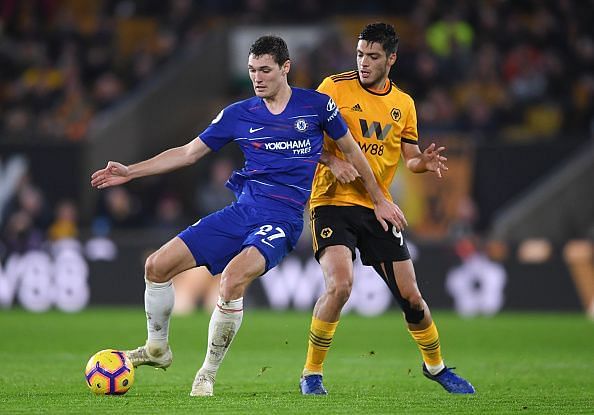 Christensen in actioagainst Wolves